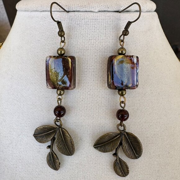 NEW - Hand Crafted Necklace & Coordinating Dangle Earrings - Earth Tone Beads - Picture 9 of 11